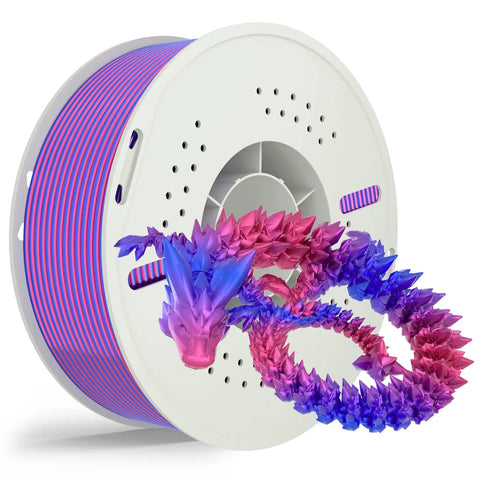 PLA Silk Dual Color 3D Printing Filament 1.75mm 1KG Nevsbye Red Blue