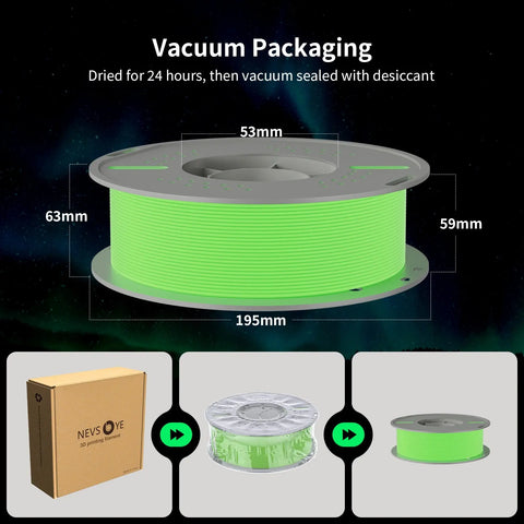 PLA Luminous 3D Printing Filament 1.75mm 1KG Nevsbye