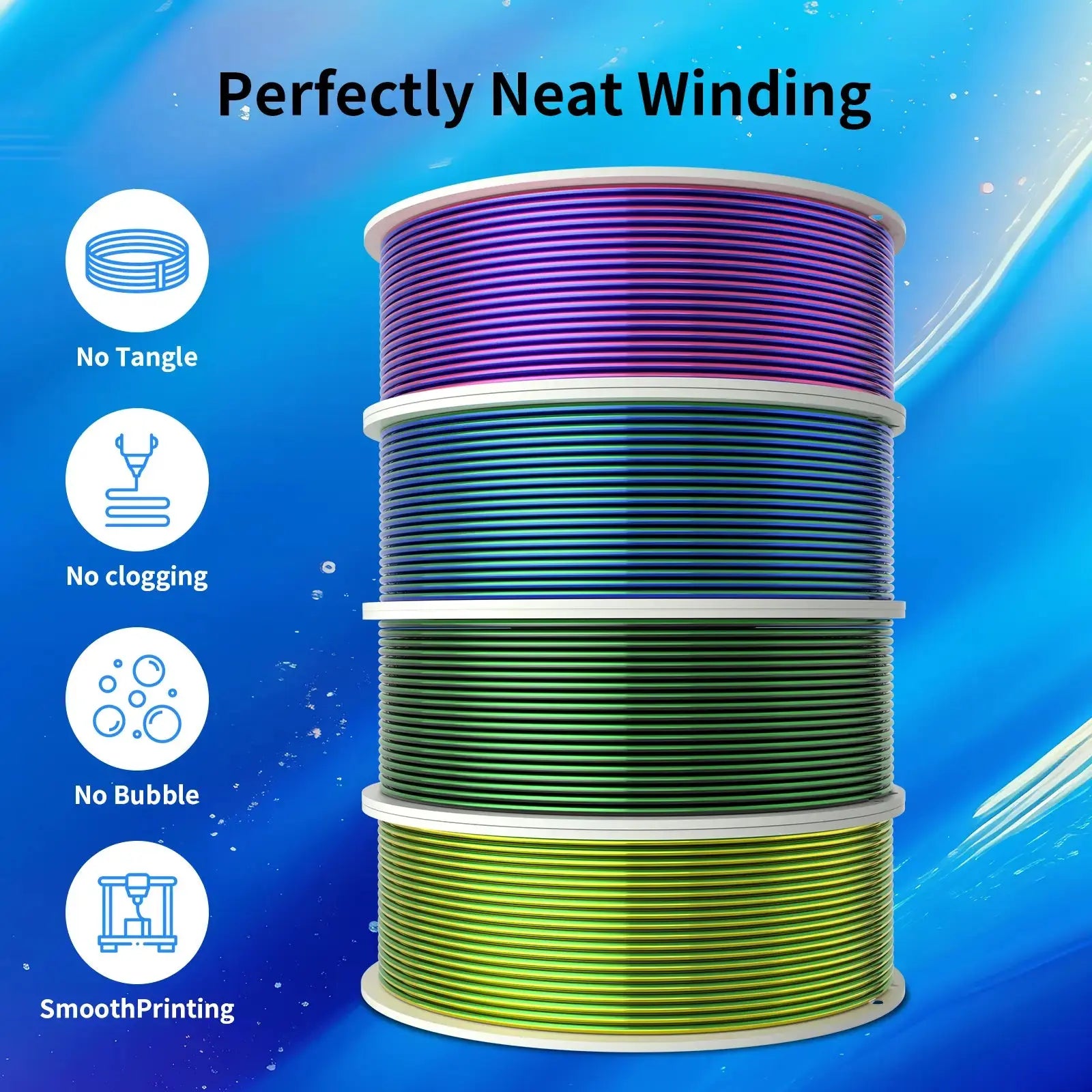 PLA Silk Dual Color 3D Printing Filament 1.75mm 1KG Nevsbye
