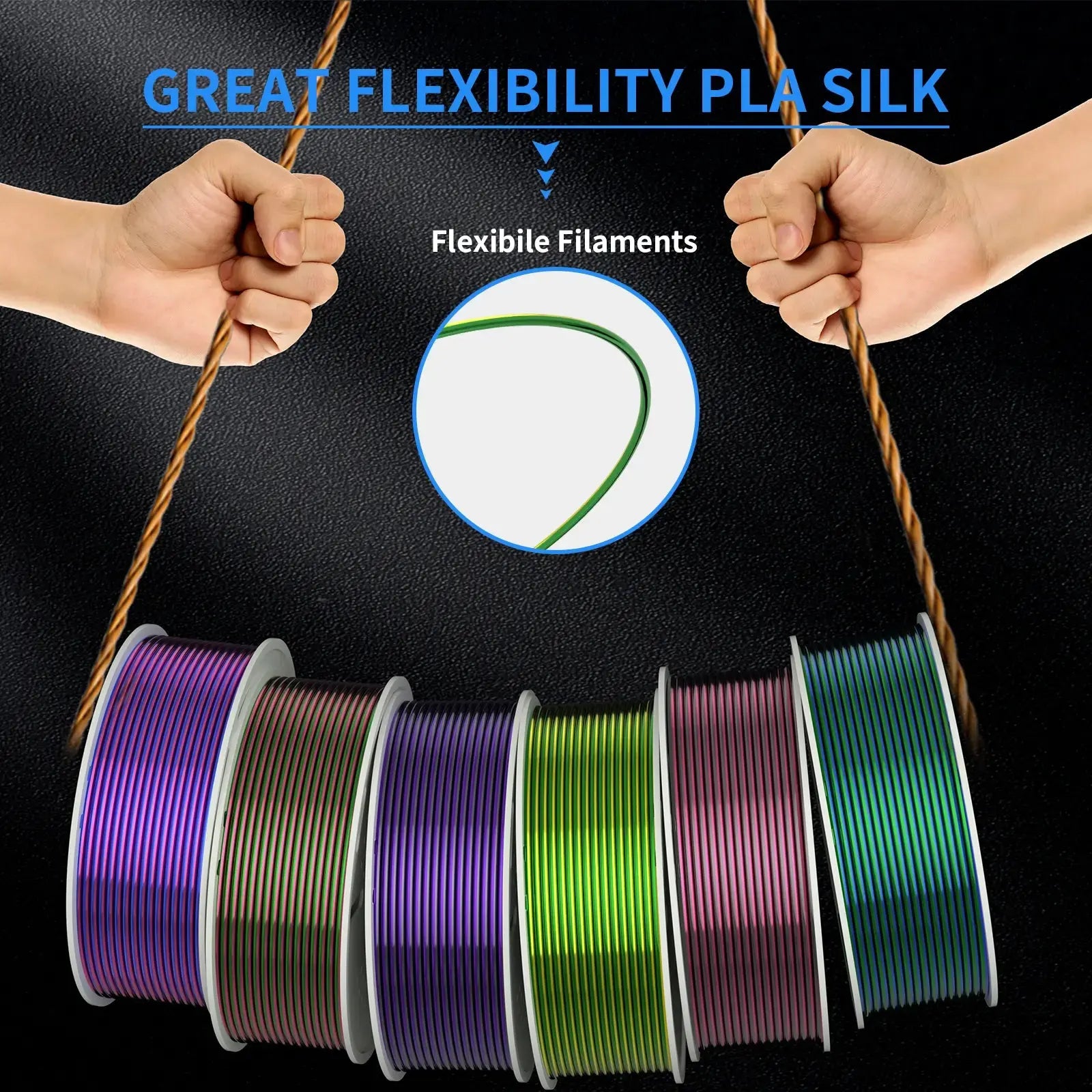 PLA Silk Dual Color 3D Printing Filament 1.75mm 1KG Nevsbye