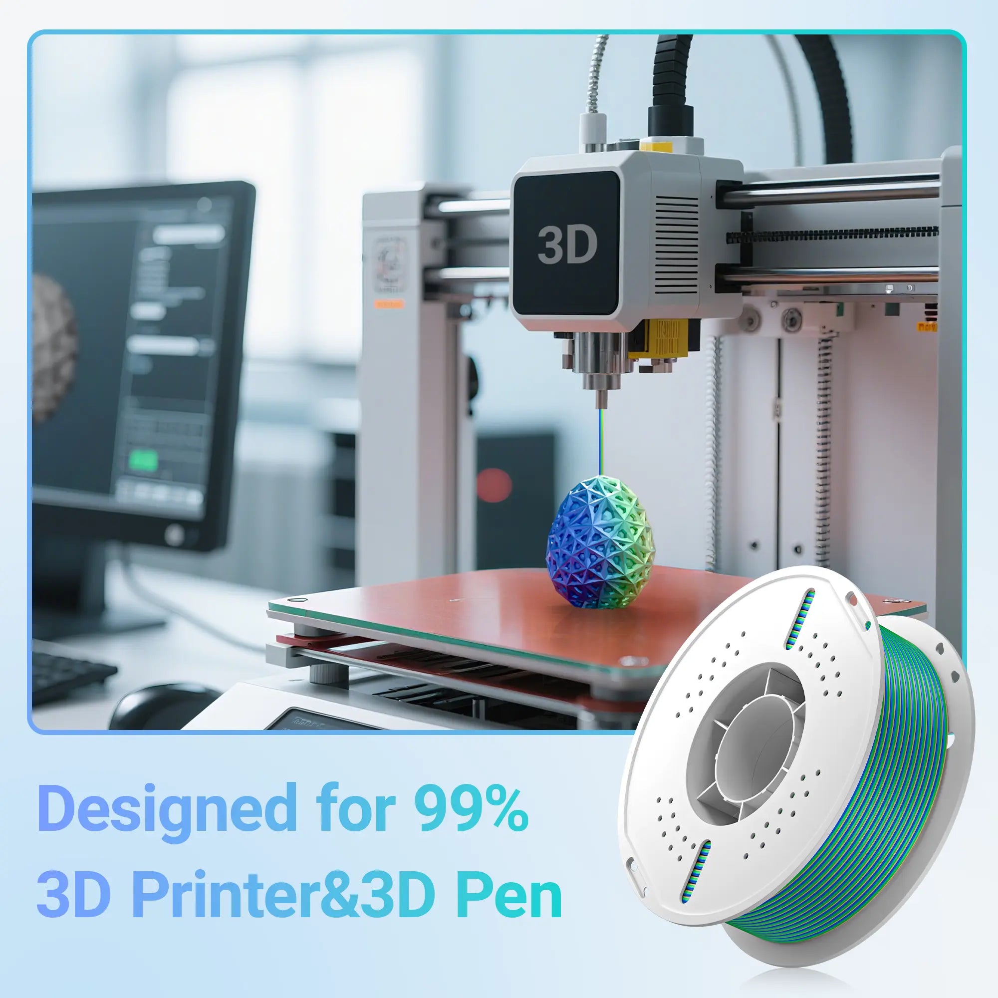 PLA Silk Tri Color 3D Printing Filament 1.75mm 1KG Nevsbye