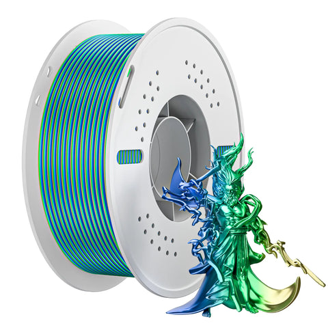 PLA Silk Tri Color 3D Printing Filament 1.75mm 1KG Nevsbye Blue Green Orange