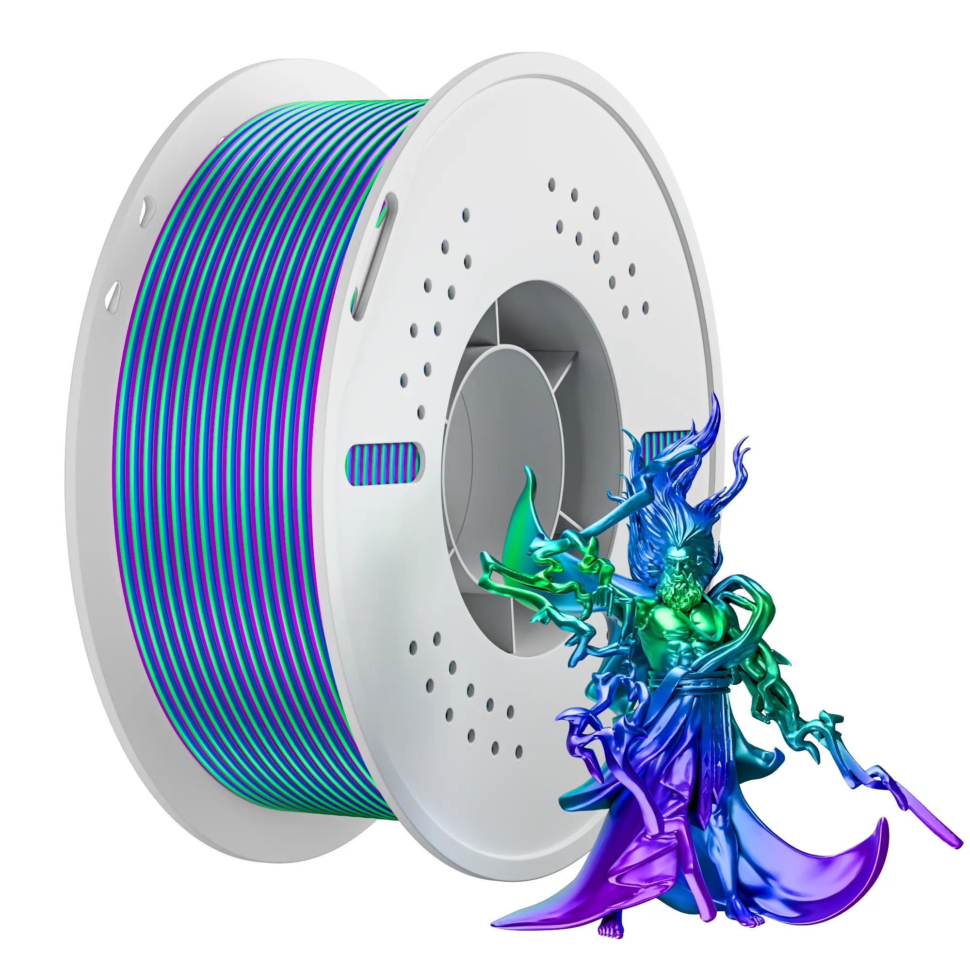PLA Silk Tri Color 3D Printing Filament 1.75mm 1KG Nevsbye Blue Green Purple