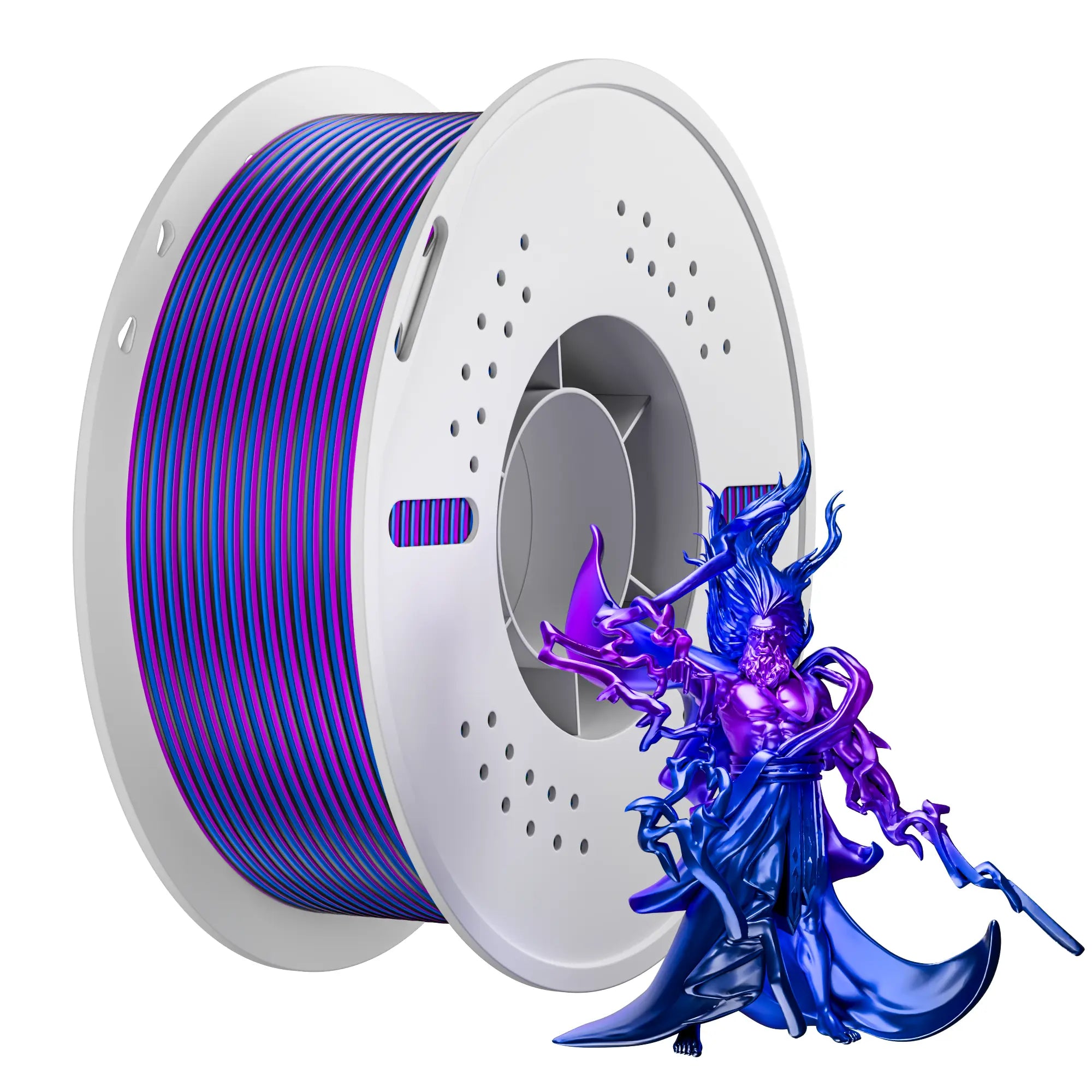 PLA Silk Tri Color 3D Printing Filament 1.75mm 1KG Nevsbye Blue Purple Black
