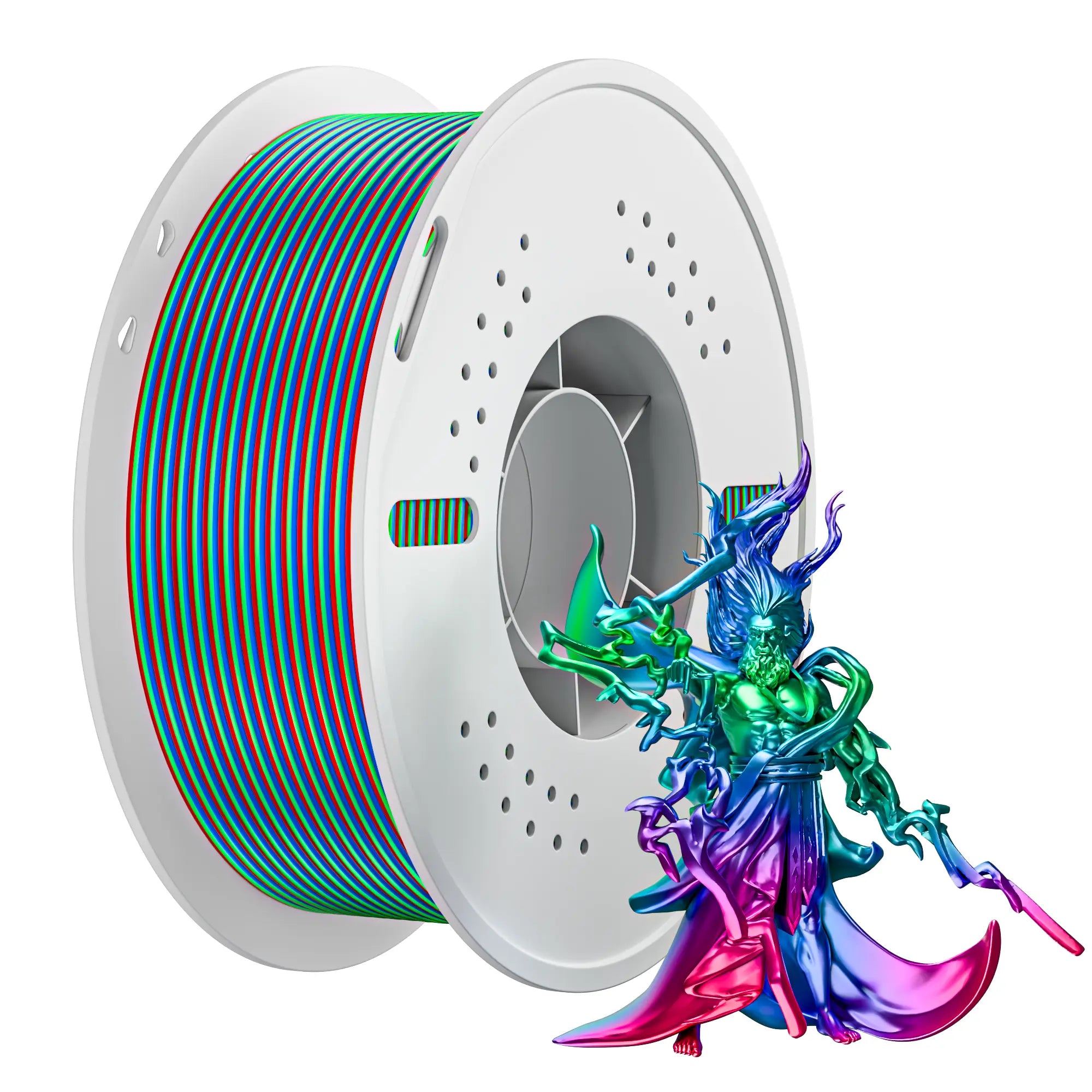 PLA Silk Tri Color 3D Printing Filament 1.75mm 1KG Nevsbye Red Blue Green