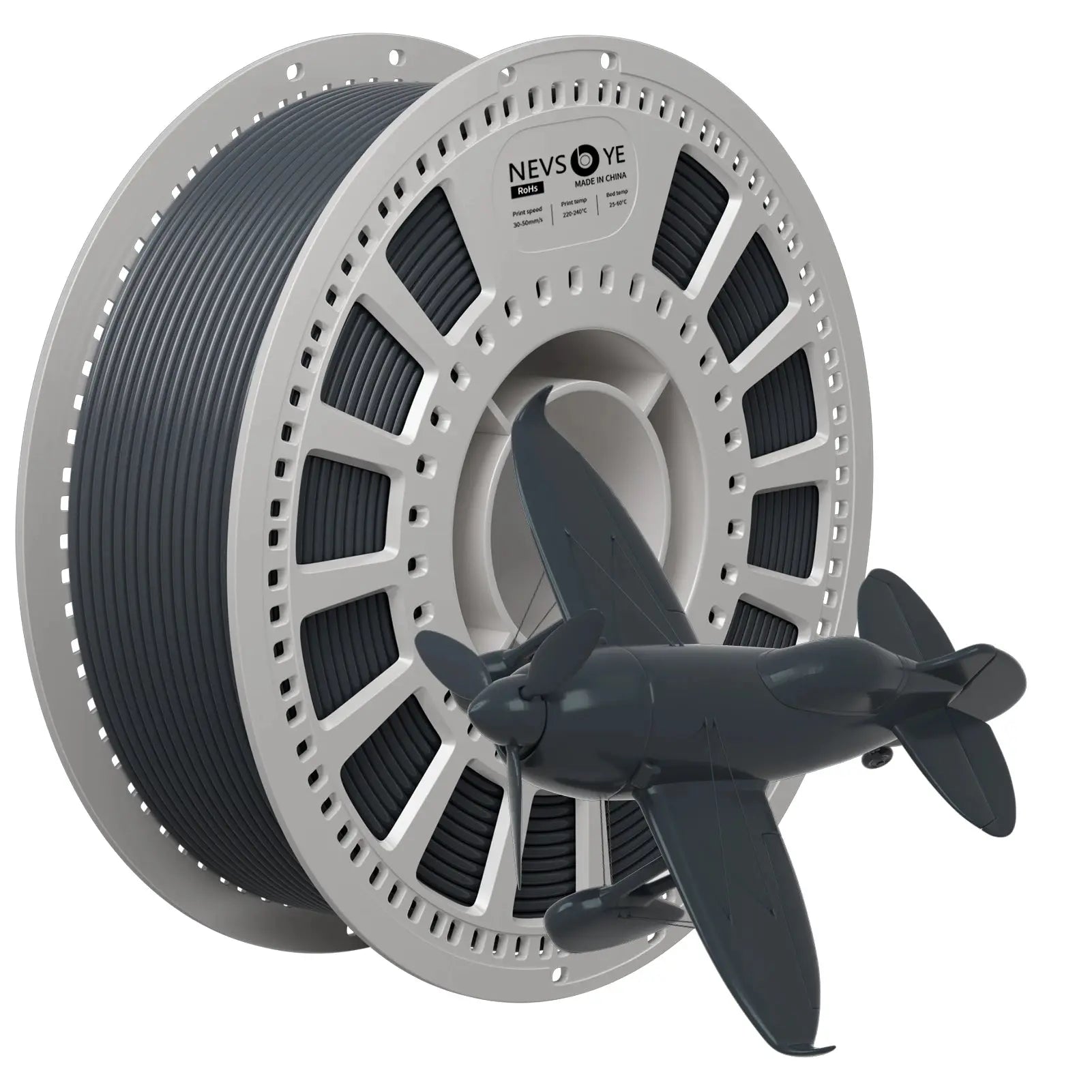 PETG 3D Printing Filament 1.75mm 1KG Nevsbye Bright Gray