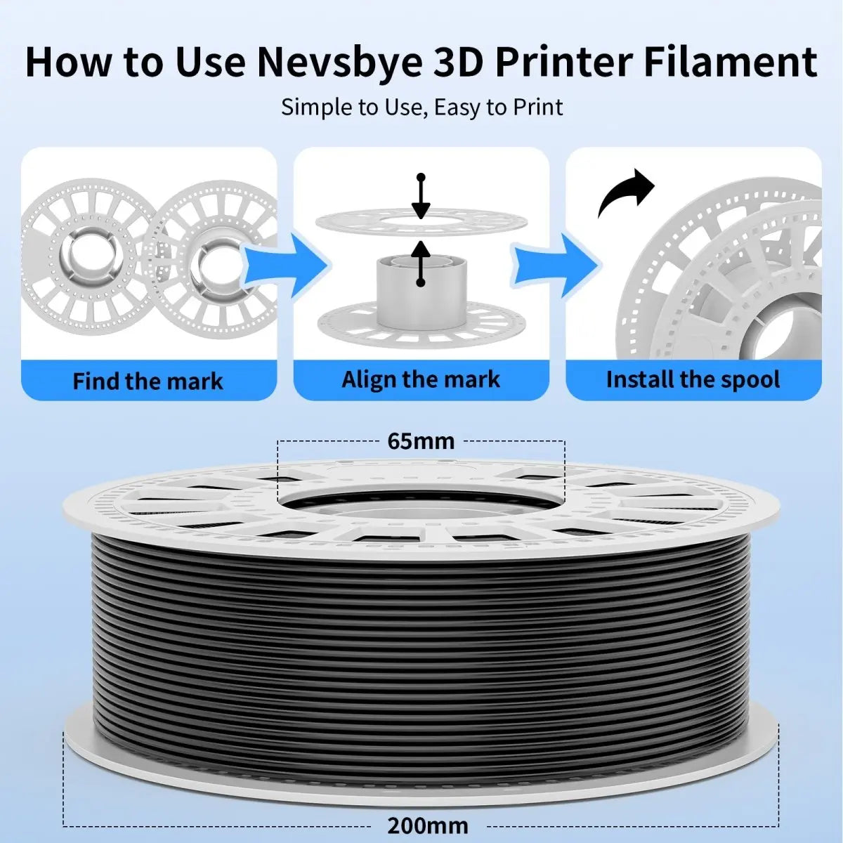 PLA+ 3D Printing Filament 1.75mm 1KG Nevsbye