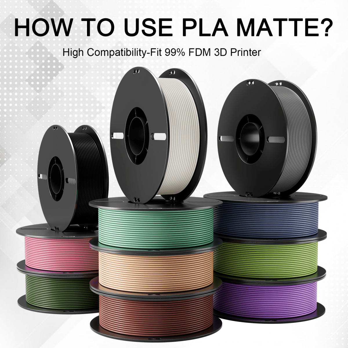 PLA Matte 3D Printing Filament 1.75mm 1KG - NevsbyePLA
