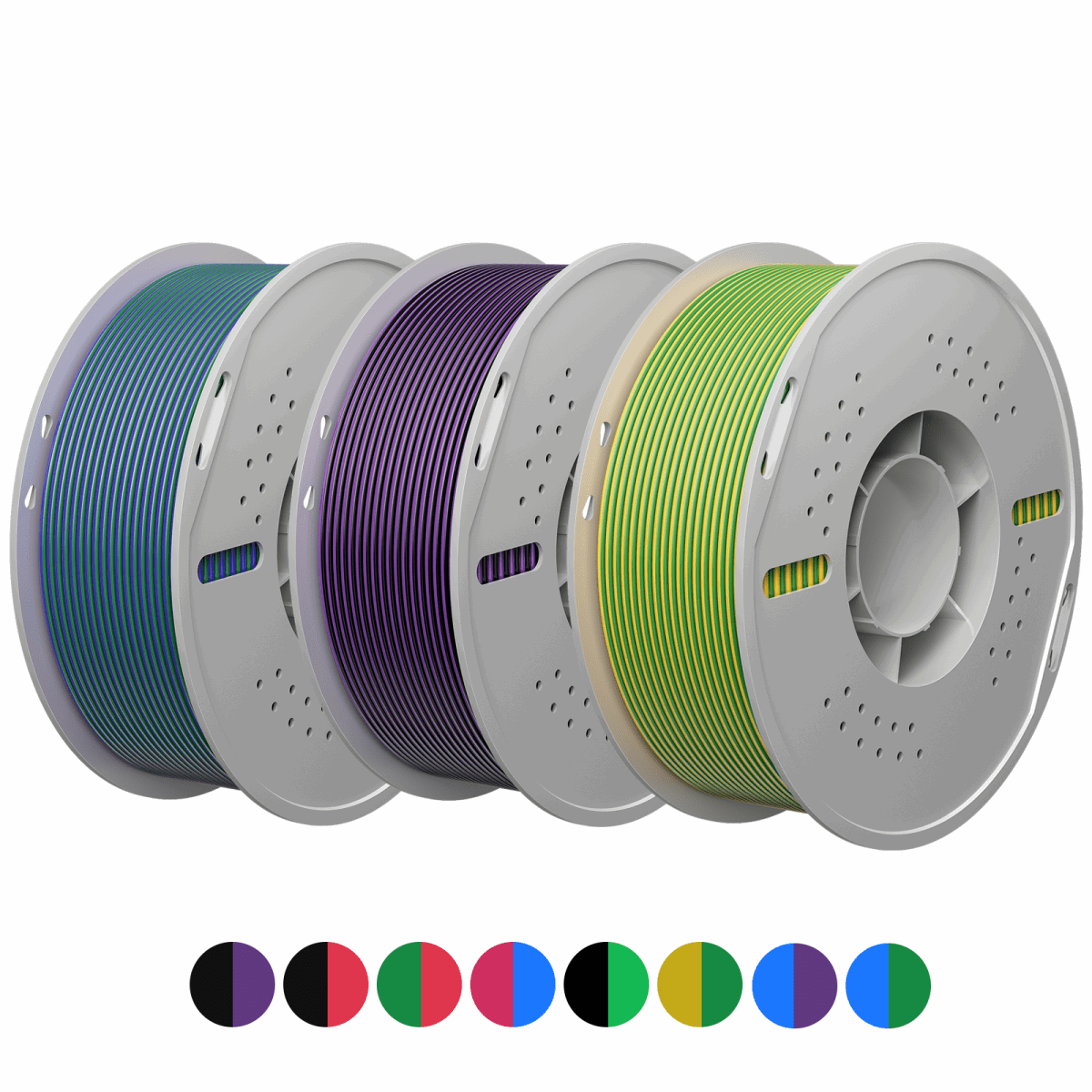 PLA Silk Dual Color 3D Printing Filament 1.75mm 1KG - NevsbyePLA