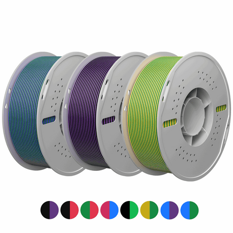 PLA Silk Dual Color 3D Printing Filament 1.75mm 1KG - NevsbyePLA